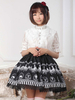 Schwarz-Rüsche aus Polyester Hime Lolita Rock für Frauen