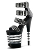Schwarz Sexy Schuhe 2020 High Heel Sandaletten Frauen Plattform Offene spitze Nieten Sky High Ankle Strap Sandalen