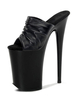 Schwarz Sexy Schuhe Platform Heels Damen Peep Toe Backless Sky High Stripper Schuhe