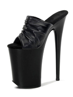 Schwarz Sexy Schuhe Platform Heels Damen Peep Toe Backless Sky High Stripper Schuhe