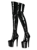 Schwarz Sexy Stiefel 2020 Damen Platfürm Mandel Stilettoabsatz Oberschenkelhohe Stiefell High Heel Über die Knie Stiefel