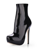Schwarz Sexy Stiefel 2020 Frauen Platform Mandel Zehe Zip Oben Hoch Absatz Stiefels