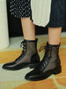 Schwarz-Sommer-Aufladungen Frauen-quadratische Zehe-Schnürstiefel