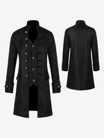 Schwarz Vintage Vintage Jacquard Langarm Polyester Polyesterfaser Kleidung Retro Kostüme für Mann