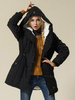 Schwarz Winter Mantel 2020 Frauen