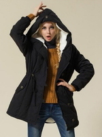 Schwarz Winter Mantel 2020 Frauen