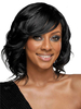 Schwarze Afro-Perücke natürliche Welle Tousled Side Bang Frauen synthetische kurze Perücke