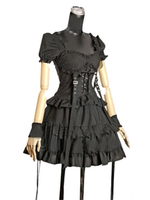 Schwarze Baumwolle Gothic Lolita einteilige für Frauen
