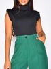 Schwarze Bluse für frauen ärmellose Stretchrohre High Collar Polyester T-Shirt