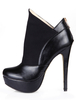 Schwarze Bootie aus PU mit Plateau und Stilettos