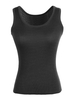 Schwarze Cami Top Jewel Neck Polyester Casual Camis für Damen