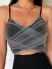 Schwarze Cami Top Tüll lässige Frauen Sommer Tops