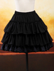Schwarze Chiffon Lolita Rock Schichten Rüschen Lace Trim