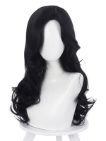 Schwarze Cosplay Perücke Hitzebeständige Faser Curly Perücke Cosplay Perücken