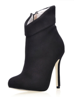 Schwarze Damen Boots mit High-Heels und Reißverschluss