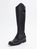 Schwarze Damen-Reitstiefel mit runder Zehenpartie und flacher mittelhoher Wade