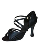 Schwarze Damen Tanzschuhe mit Riemchen und niedrigen Heels 2020