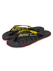 Schwarze Flip Flops Runde Zehen Slip On Artwork Muster Atmungsaktives Rindsleder Sommer Casual Flat Heels
