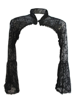 Schwarze Gothic Achselzucken Bolero Jacke Lace Witch Short Jacket