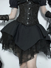 Schwarze Gothic-Lolita-SK-Rüschen-Spitzen-Lolita-Röcke