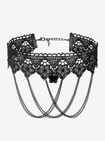 Schwarze gotische Hochzeitshalsketten Schwarze rechteckige Hochzeitshalskette