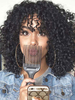 Schwarze Haare Perücken Afroamerikaner Perücken Schwarz Tousled Spirale Locken synthetische Perücken