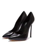 Schwarze High Heels Damen Kleid Schuhe Spitz Stiletto Heel Slip On Pumps