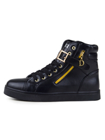 Schwarze High-Top-Turnschuhe für Herren mit Schnalle