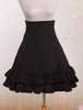 Schwarze High-Waist Lolita Röckchen Schnürschuh geschichteten Rüschen