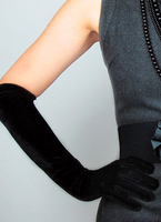 Schwarze Hochzeit Handschuhe Elegant Flanell Fingerspitzen lange Braut Handschuhe für Frauen