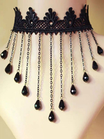 Schwarze Hochzeitshalsketten Schwarze runde glänzende Hochzeitshalskette