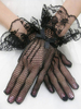 Schwarze Hochzeitshandschuhe Brauthandschuhe aus Spitze