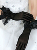 Schwarze Hochzeitshandschuhe Spitze Polyester Brauthandschuhe
