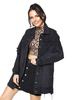 Schwarze Jeansjacken für Damen Cowboy-Frontknopf Langarm Casual Field Denim Jacke