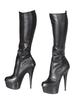 Schwarze kniehohe Stiefel Damen Plattform High Heel Sexy Stiefel