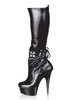 Schwarze kniehohe Stiefel Plattform Mandel Schnüren High Heel Stiefel Frauen Sexy Stiefel