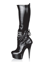 Schwarze kniehohe Stiefel Plattform Mandel Schnüren High Heel Stiefel Frauen Sexy Stiefel