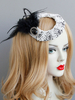 Schwarze Kopfbedeckungen Hut Vintage Feder Haarschmuck