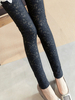 Schwarze Leggings der Frauen Bequeme Spitze Skinny Leg Sexy Leggings