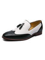 Schwarze Loafer-Schuhe für Männer Beliebte PU-Leder-Farbblock-Slip-On-Schuhe
