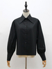 Schwarze Lolita Blusen Polyester Umsatzkragen Langarm Top Classic Lolita Shirt
