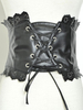 Schwarze Lolita Bustier Schnürung Grommet Frill Lolita Korsett