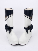 Schwarze Lolita Schuhe Runde Spitze Bow Lolita Regenstiefel für Frauen