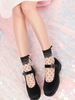 Schwarze Lolita Socken Bows Strumpfhosen Klare Tüll Tupfen Lolita Zubehör