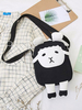Schwarze Lolita Tasche Leinwand Schafe Design Farbe Block Lolita Umhängetasche