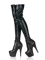 Schwarze Oberschenkel Hohe Stiefel Frauen Overknee Stiefel Plattform Reißverschluss High Heel Sexy Stiefel