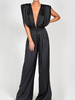 Schwarze Overall der Frauen ärmellosen backlosen Polyester lose Sommer ein Stück Outfit