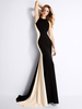 Schwarze Partykleider für Frauen Jewel Neck Ärmelloses zweifarbiges Semi Bodycon Long Summer Formal Dress