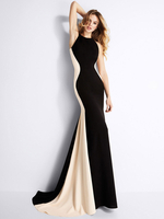 Schwarze Partykleider für Frauen Jewel Neck Ärmelloses zweifarbiges Semi Bodycon Long Summer Formal Dress