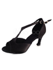 Schwarze Peep Toe Frauen Latein Schuhe